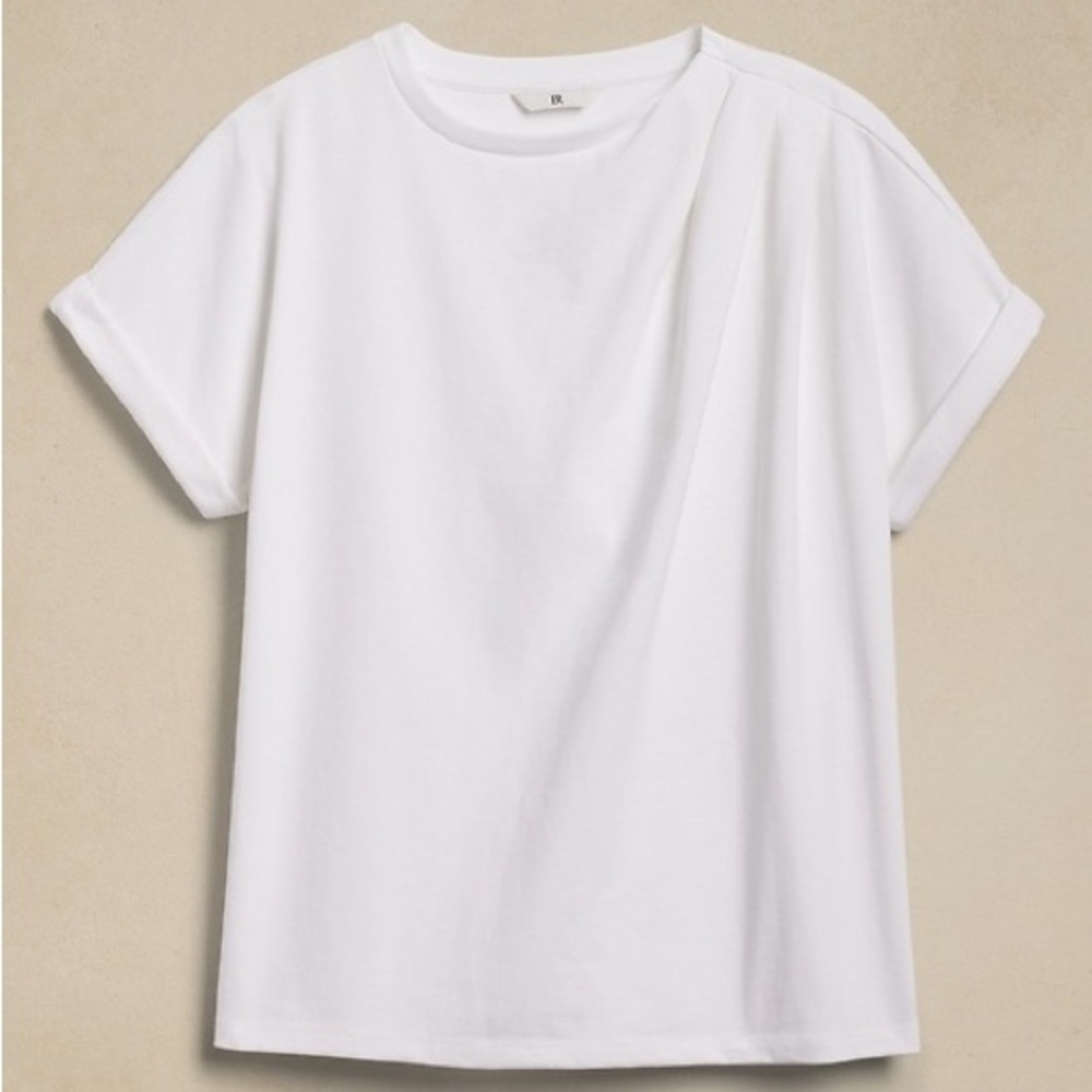 Cotton Roll Cuff Tee Shirt